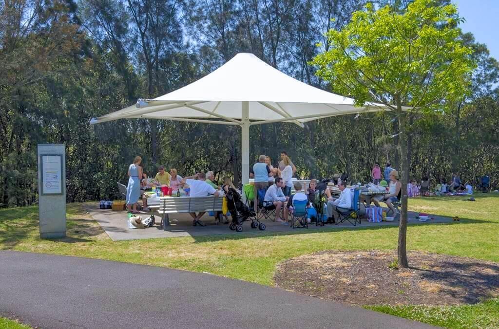 Family enjoying BBQ's at Heron Pavilion